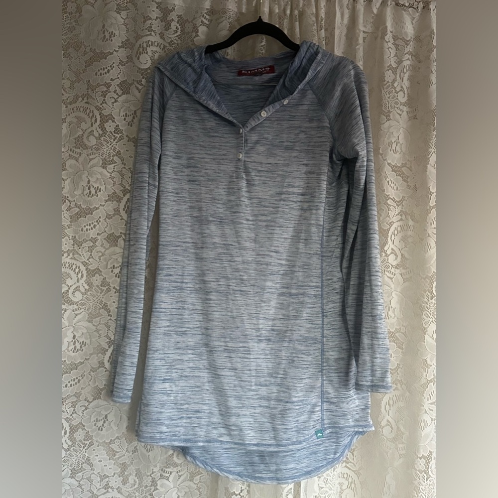 Simms Sky Blue Fishing Hoodie Madeira Coverup